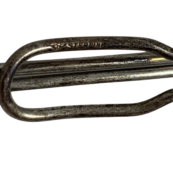 925 Sterling Silver Masonic Tie Bar Clip REM Band or Monogram Art Deco - Picture 6 of 6
